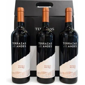 Estuche Triple Terraza De Los Andes Reserva Malbec